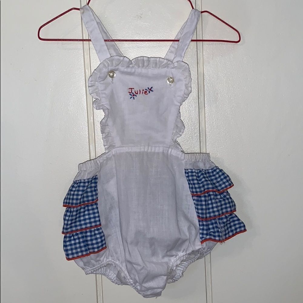 Vtg Stoneswear “Julie” red,‎ white & blue sun suit